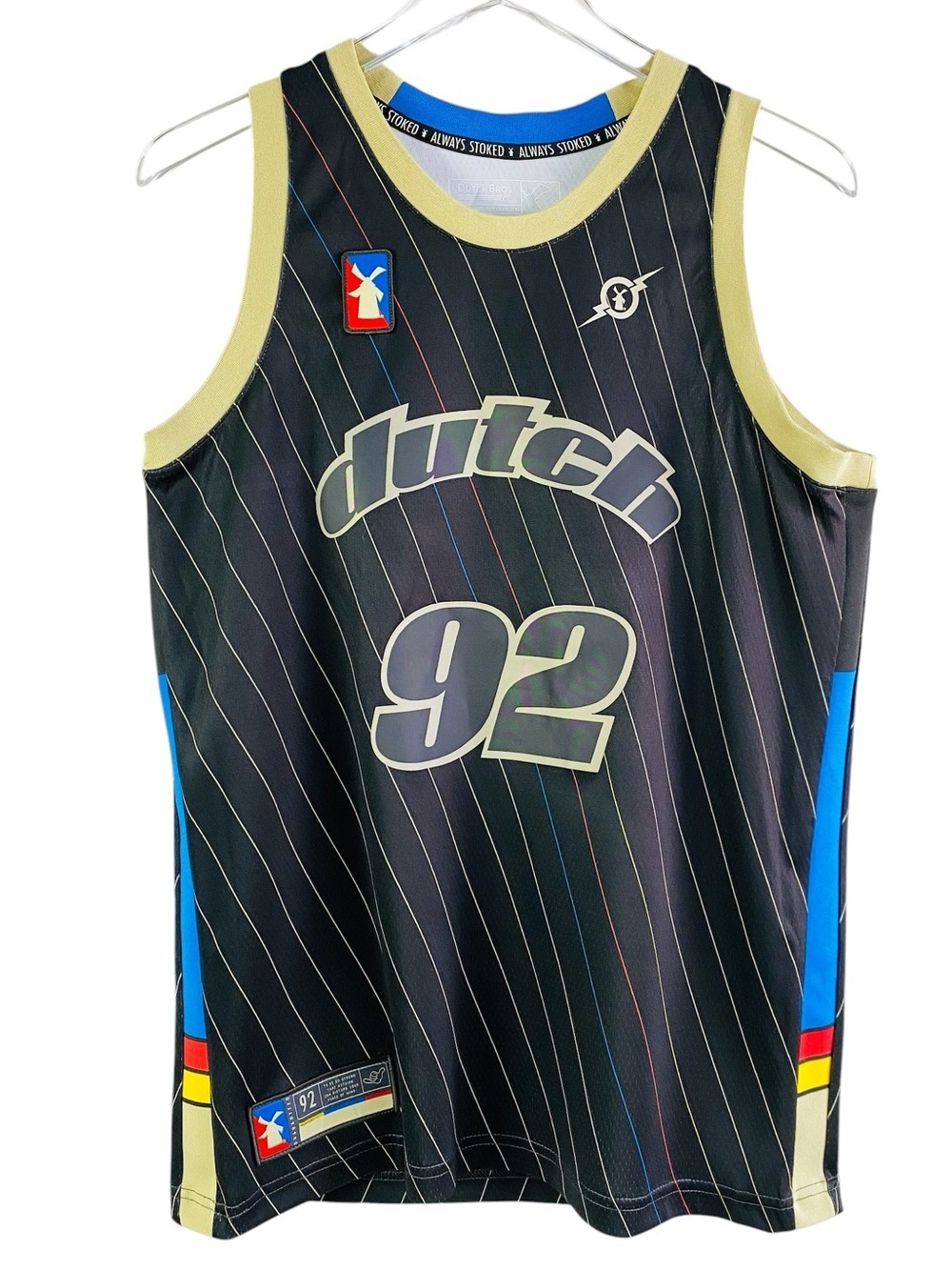 Dutch Bros Coffee Pinstripe Basketball Jersey Size M